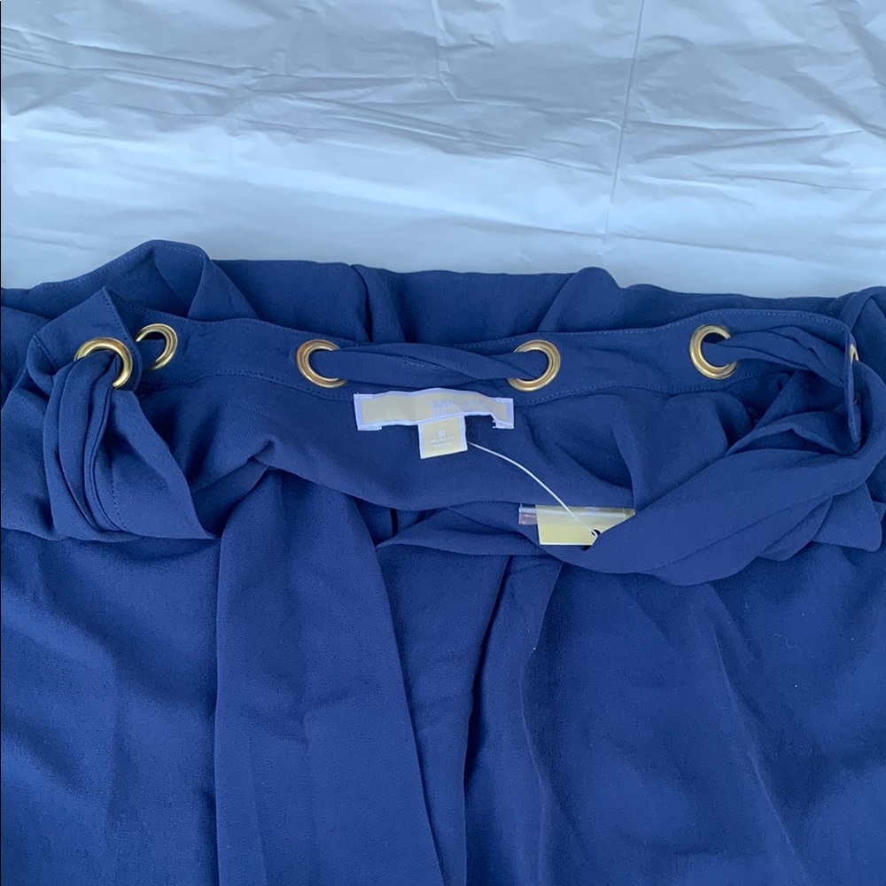 MICHAEL Michael Kors Blue Tie Front High-Low Top - Picture 6 of 10